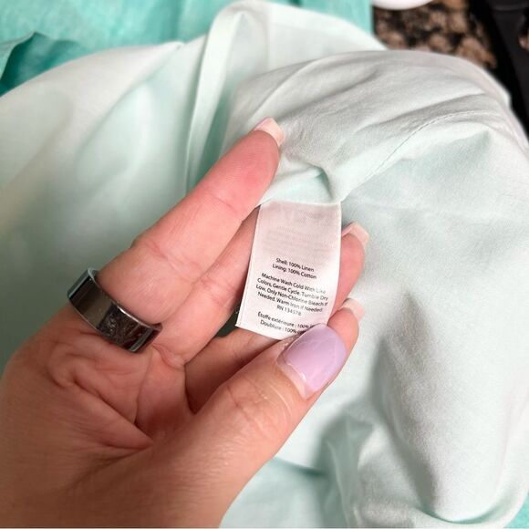 Vineyard Vines Blue Linen Swing Dress Sleeveless Size 2 Beachy Coastal - Picture 7 of 7